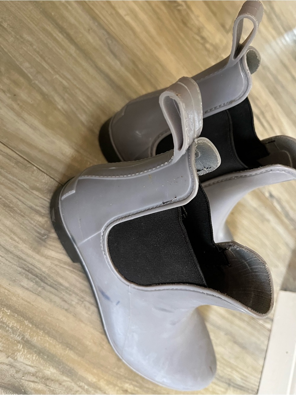 London Fog Light Gray Chelsea Rain Booties